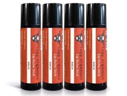 Tallow & Beeswax Lip Balm, Birch, 4-Pack, 0.15 oz
