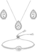 Teardrop CZ Jewelry Set for Women Bridesmaid Bride Wedding Prom Gift