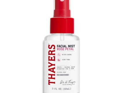 Thayers Alcohol-Free Witch Hazel Facial Mist Toner with Aloe Vera, Rose Petal, Soothing and Hydrating, for All Skin Types, Trial Size, 3 oz