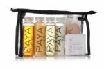 Toiletry Travel Set – Shampoo, Hair Conditioner, Shower Gel, 2 Facial Soap & Tote Bag