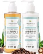 Tree To Tub Volumizing Biotin Shampoo and Conditioner Set – Activating Caffeine for Fuller Hair, Thickening Shampoo and Conditioner for Women & Men, Sulfate Free w/Natural Soapberry Organic Argan Oil