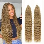 Trekci 24In Deep Wave 27# Boho Curly Braiding Hair 2 Packs crochet hair