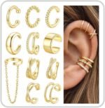 Turandoss 11Pcs Ear Cuffs for Non Piercing, Adjustable Clip on Earrings