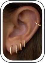 Turandoss Hypoallergenic Small Gold Huggie Hoop Earrings for Women