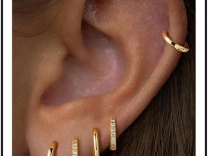 Turandoss Hypoallergenic Small Gold Huggie Hoop Earrings for Women