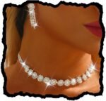 Unicra Silver Rhinestone Choker Necklace Earrings Sets Bridal Wedding Jewelry Set Prom Costume Jewelry for Women and Brides