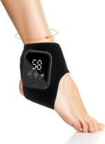 Updated Foot Ankle Massager with Heat – 3-Level Heat & Vibration Adjustable, Smart Timer, Touch Screen, Compact & Portable Ankle Wrap (Black, Set of 1)
