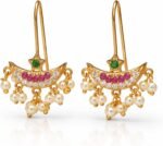 VAMA Upper Ear Clips Press On Maharashtrian Traditional Press Bugadi Clip On Earrings For Women
