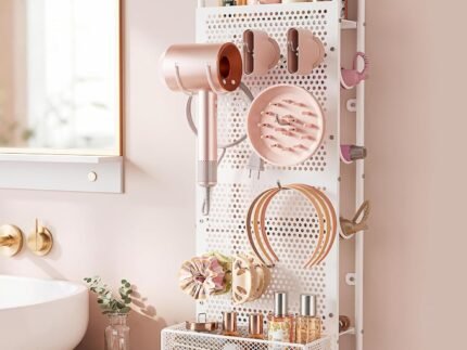 VINAEMO Hair Tool Organizer, Wall Mounted Hair Dryer Holder for Bathroom