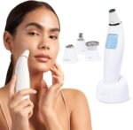 Vanity Planet Exfora Facial Microdermabrasion Wand – Pore Vacuum, Blackhead Remover, Acne Exfoliator, Wrinkles Reducer for All Skin Types – Microdermabrasion Machine with 4 Heads & Dual Charging Mode