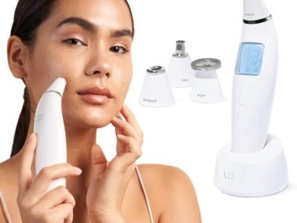 Vanity Planet Exfora Facial Microdermabrasion Wand – Pore Vacuum, Blackhead Remover, Acne Exfoliator, Wrinkles Reducer for All Skin Types – Microdermabrasion Machine with 4 Heads & Dual Charging Mode