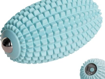 Vibrating Massage Ball for Plantar Fasciitis, Silicone Trigger Point, Myofascial Massage Ball, Deep Tissue Roller for Back, Shoulder, Foot, Muscle Recovery, Hip & Psoas Release Tool (Blue)