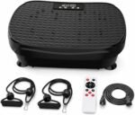 Vibration Plate Exercise Machine for Lymphatic Drainage, 200 Speed Levels, Whole Body Vibration Platform with Resistance Bands for Home Workout