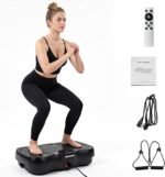 Vibration Plate Machine for Lymphatic Drainage,Loss Weight,Circulation,180W Tested Power Motor,Full-Body Workout Excercise Platform with Resistance Bands,Fitness Equipment