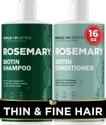 Volumizing Biotin Shampoo and Conditioner Set – Rosemary Shampoo and Conditioner for Thinning Hair Care with Tea Tree & Coconut Oil – Color Safe – Paraben Silicone & Sulfate Free (16 Fl Oz Each)