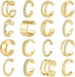 WAINIS 16PCS Ear Cuff Earrings for Women Non Piercing