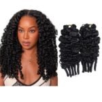 Water Curly Crochet Human Hair Extensions Pre-Separated 14 Inch 120g