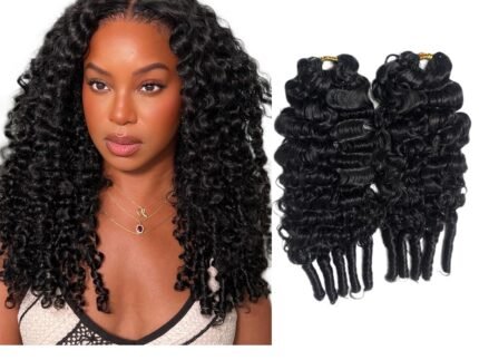 Water Curly Crochet Human Hair Extensions Pre-Separated 14 Inch 120g