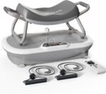 Wonder Core Rock N Fit Whole Body Vibration Plate Exercise Machine with Ergonomic Removable Chair, Platform Shaker & Resistance Bands for Home Gym, Body Toning & Muscle Recovery
