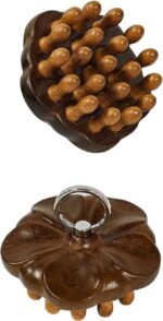 Wooden Scalp Massage Comb, Bamboo Scalp Massager for Hair Growth Routine