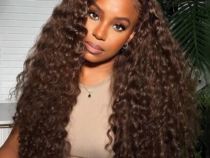 XSY Half Wig Human Hair Chocolate Brown Colour 2# 180% Density 22 Inch