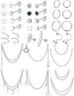YADOCA Hypoallergenic Helix Earrings Flat Back Stud Earrings For Women