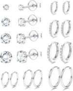 YADOCA Hypoallergenic Surgical Steel Silver Earrings for Sensitive Ears