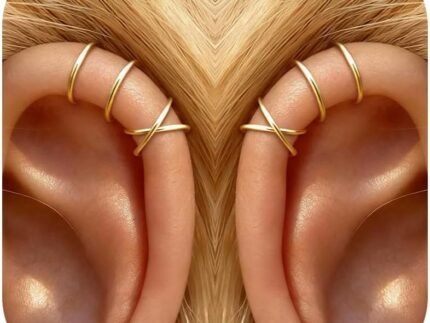 YANCHUN Ear Cuffs Non Piercing 14K Gold Plated Ear Cuff Earrings for Women Trendy Stuff Clip on Cartilage Earring Stacks Non Pierced Adjustable Fake Earrings Set Jewelry Christmas Gift 2026 Stocking Stuffers