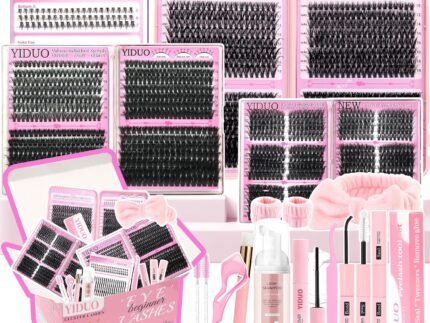 YIDUO 1846Pcs Lash Clusters Kit with Spikes+Bottom Cluster Lashes Kit Mix Styles 10-18mm Volume D Curly Wispy Soft DIY Individual Eyelash Extension Kit with Glue pestañas postizas Wholesale Large Pack