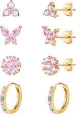 jagosen Gold Pink Stud Earrings for Women Hypoallergenic Earrings for Girls