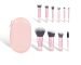 10 Pcs Mini Travel Makeup Brush Set with Pouch, Portable Pink Cosmetic Brushes for Foundation, Blush, Eyeshadow, On The Go Essentials for Women & Girls