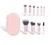 10 Pcs Mini Travel Makeup Brush Set with Pouch, Portable Pink Cosmetic Brushes for Foundation, Blush, Eyeshadow, On The Go Essentials for Women & Girls