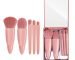 Easy-taken Travel Makeup Brush Set, COSHINE 5pcs Mini Complete Function Cosmetic Brushes Kit (5pcs with mirror)