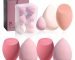 Makeup Sponge Set BS-MALL with Storage Case 7 Pcs for Liquid, Cream, and Powder,SAVE Foundation with 1 Mini Makeup Sponge For Travel Daily Use (A-Pink）